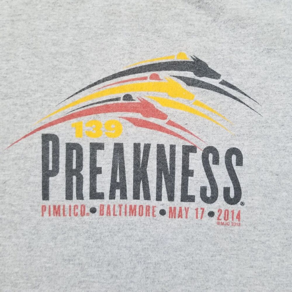 Preakness Stakes 139th 2014 Tshirt Unisex Gray Sz Med Pimlico CALIFORNIA CHROME